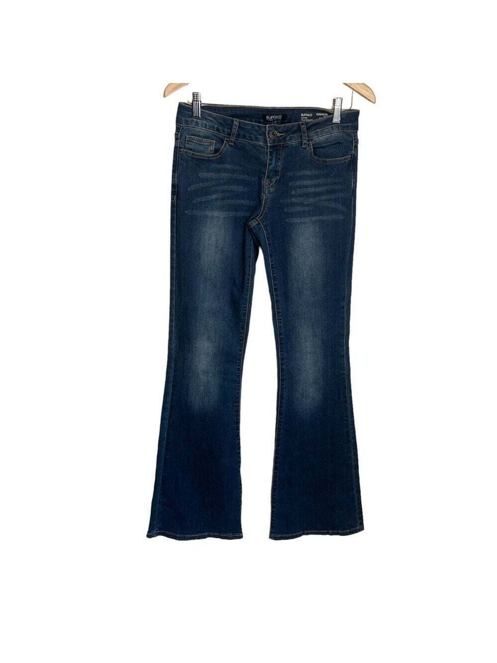 Buffalo David Bitten Mid-Rise Dark Wash Essentia Flare Leg Jeans Size 28…